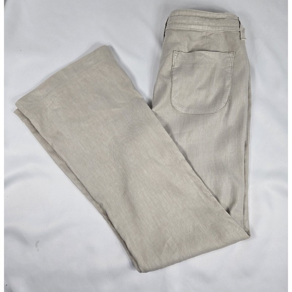 NYDJ Wide Leg Linen Blend Drawstring Pants Tencel Beige Size‎ 6 - Picture 1 of 12